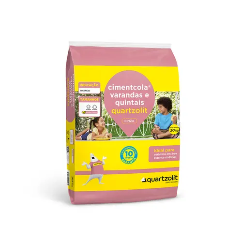 Argamassa Varandas e Quintais Cinza 20kg Quartzolit