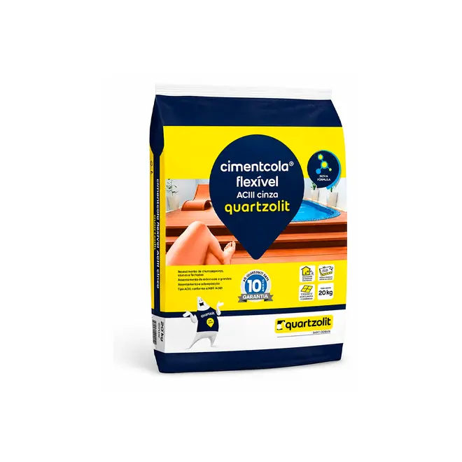 Argamassa ACIII Flexível Cinza 20kg Quartzolit