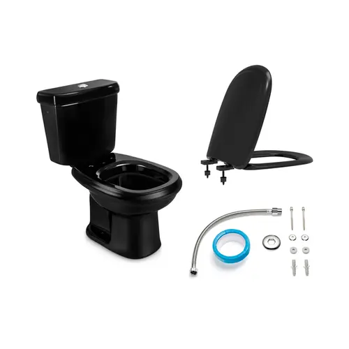 Combo Sabatini Preto Bacia com Caixa Acoplada Icasa
