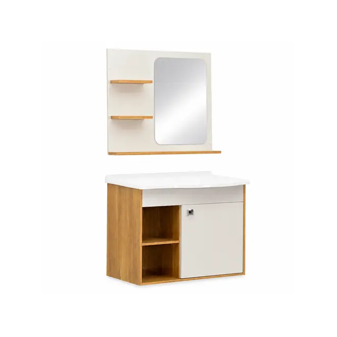 Kit Gabinete Banheiro Lume 60cm Freijó/Nude Corso