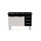 Gabinete de Cozinha Pratik 1,44 Preto/Nude Corso