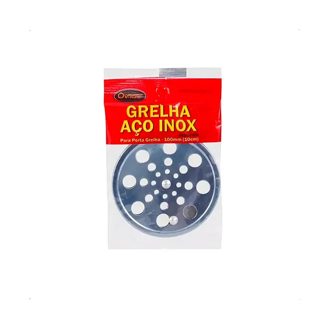 Grelha Redonda de Aço Inox 10cm com Fecho Overtime