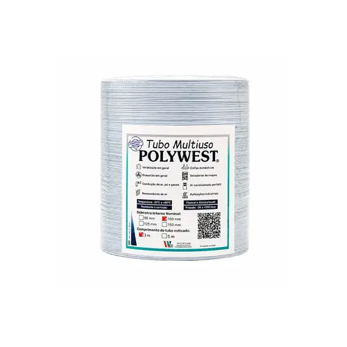 Tubo Plástico Multiuso Polywest 100 mm x 3 m Ventokit