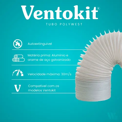 Tubo Plástico Multiuso Polywest 100 mm x 3 m Ventokit