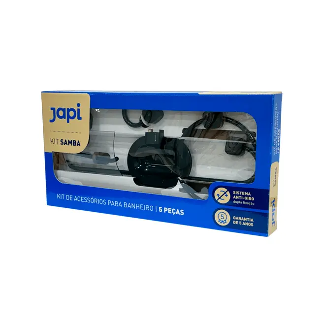 Kit de Acessórios Samba Quadrado 5 Peças Preto Japi