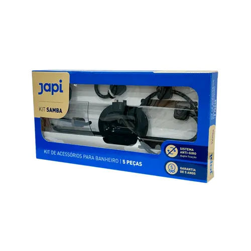 Kit de Acessórios Samba Quadrado 5 Peças Preto Japi