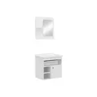 Kit Gabinete Banheiro Aura 60cm Branco Corso