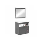 Kit Gabinete Banheiro Luna 60cm Grafite Corso