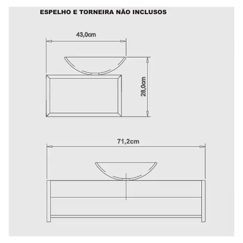 Lavabo Grécia Argos Branco 71cm Crismetal