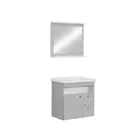 Kit Gabinete Banheiro Luna 60cm Cinza Claro Corso