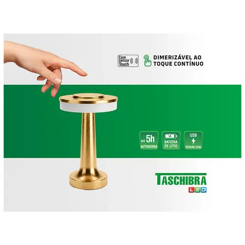 Luminária de Mesa Recarregável LED Pharos  Taschibra