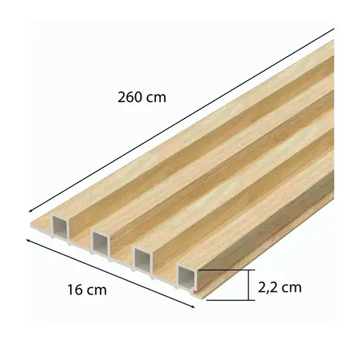 Painel Ripado Marfim em Barra 2,60m x 16cm Montblanc