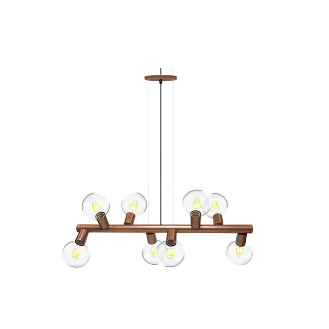 Pendente Amora 8 Lâmpadas E27 Cobre Taschibra