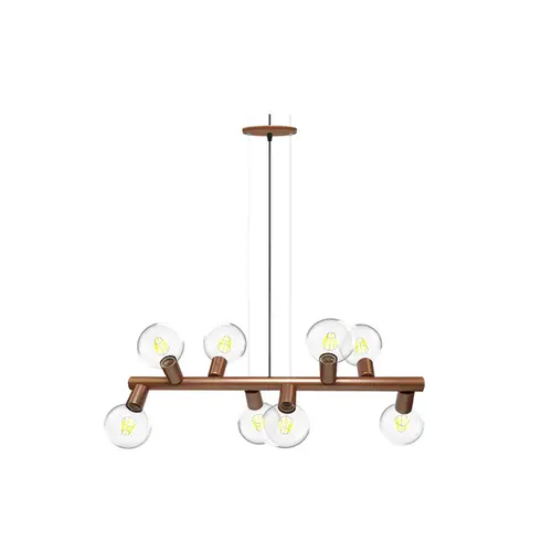 Pendente Amora 8 Lâmpadas E27 Cobre Taschibra