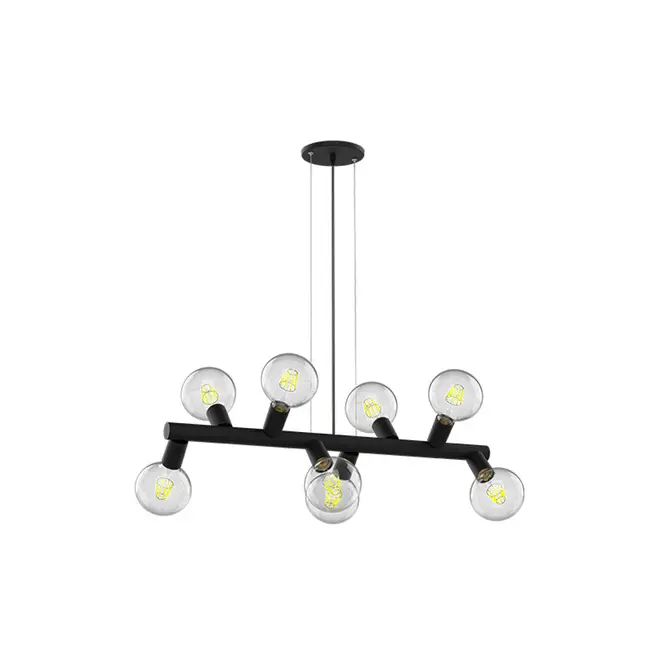Pendente Amora 8 Lâmpadas E27 Preto Taschibra