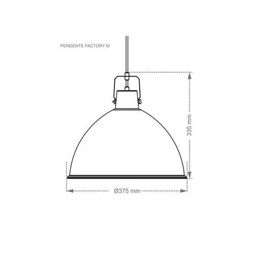 Pendente Factory M Preto Fosco Taschibra