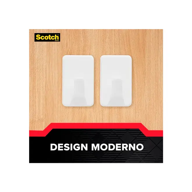 Gancho Scotch Médio 01Kg Branco 2un. Autocolante 3M