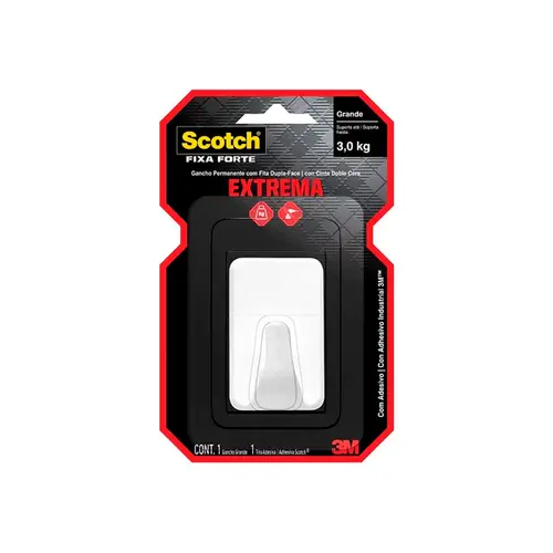 Gancho Scotch Grande Autocolante Branco 3M