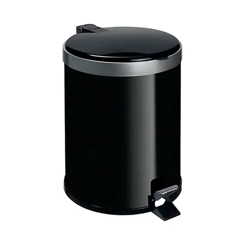 Lixeira Plástica com Pedal Preta 12L Viel