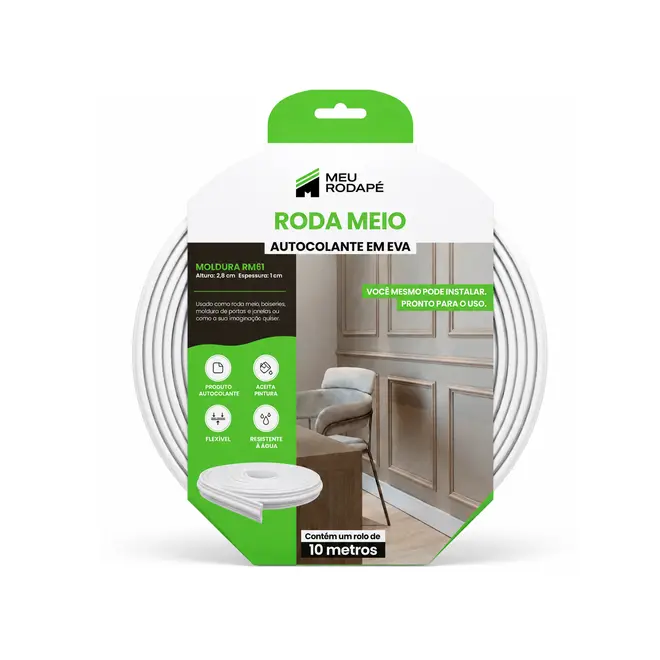 Rodameio Autocolante RM61 Rolo 2,3cm x 10 metro MeuRodape