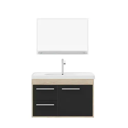 Kit Gabinete Banheiro Procion 62Cm Berlim/Preto Cerocha