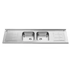 PIA DE COZINHA INOX PLUS CUBA DUPLA 200X056 GHELPLUS