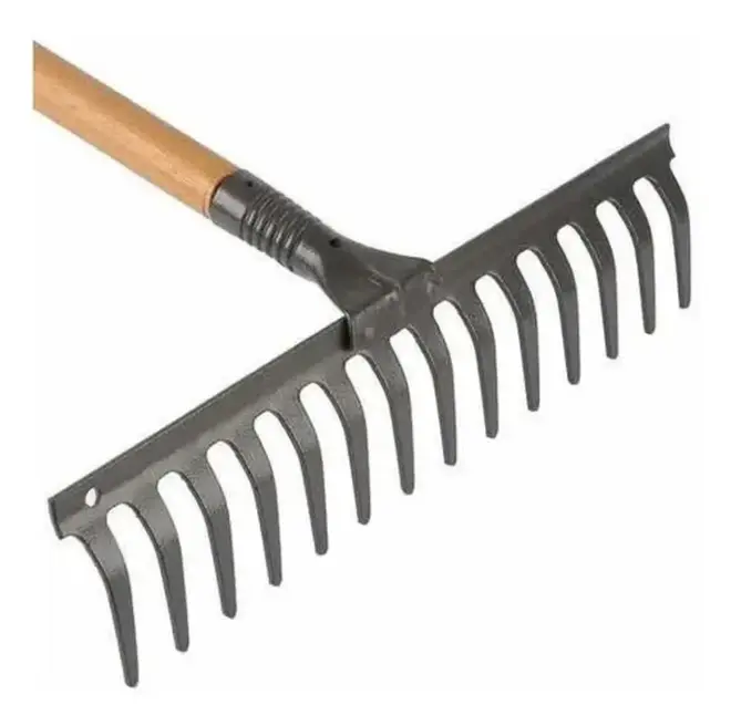 Ancinho Metálico 14 Dentes com Cabo de Madeira 120 cm Tramontina