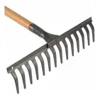 Ancinho Metálico 14 Dentes com Cabo de Madeira 120 cm Tramontina