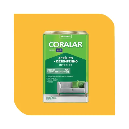 TINTA  ACRÍLICA CORALAR  AMARELO FREVO 18L CORAL