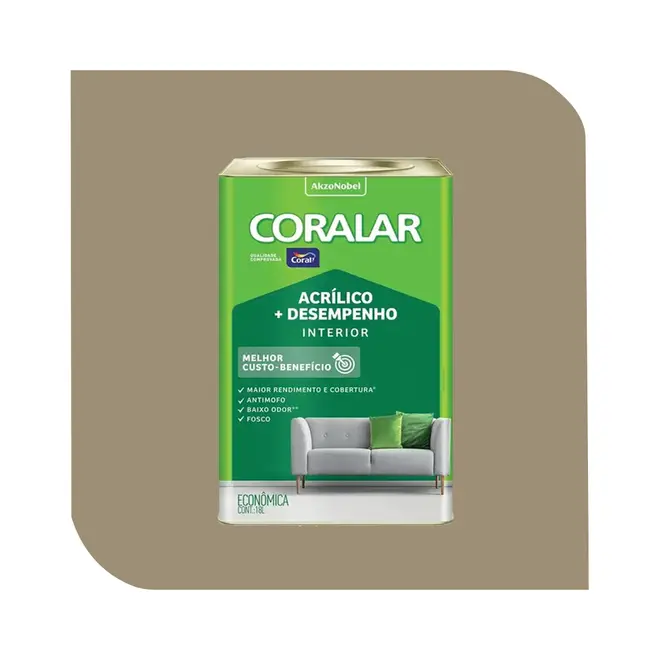 TINTA  ACRÍLICA  CORALAR CONCRETO 18L CORAL