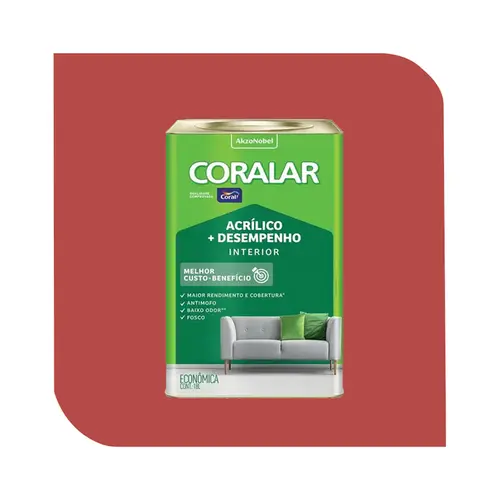 TINTA  ACRÍLICA  CORALAR 18L RUBI CORAL