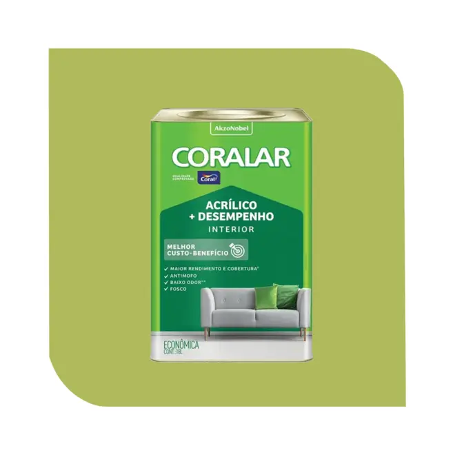 TINTA  ACRÍLICA CORALAR VERDE LIMÃO 18L CORAL