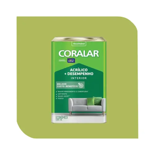 TINTA  ACRÍLICA CORALAR VERDE LIMÃO 18L CORAL