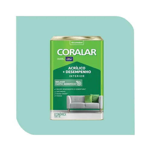 TINTA  ACRÍLICA CORALAR VERDE PISCINA  18L CORAL