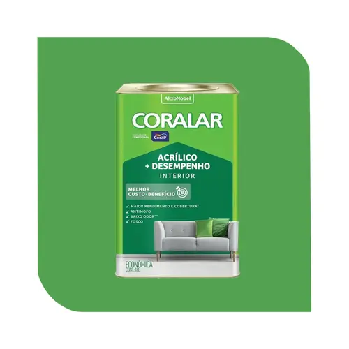 Tinta  Acrílica Coralar Verde Timbalada 18 Litros Coral