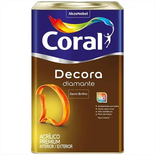 Tinta Decora Acrílica Premium Semi Brilho 18 Litros Branca 5239355 CORAL