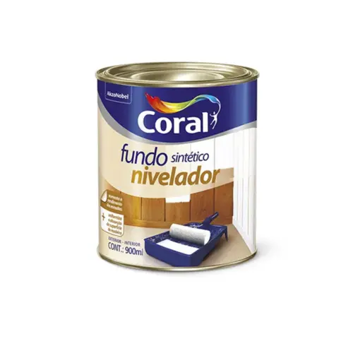 Fundo Sintético Nivelador Madeira Branco Coralit 0,9L Coral