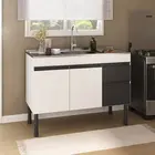 Gabinete de Cozinha Asteca 1,14m Branco/Preto Inove