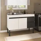 Gabinete de Cozinha Asteca 1,20m Branco/Preto Inove