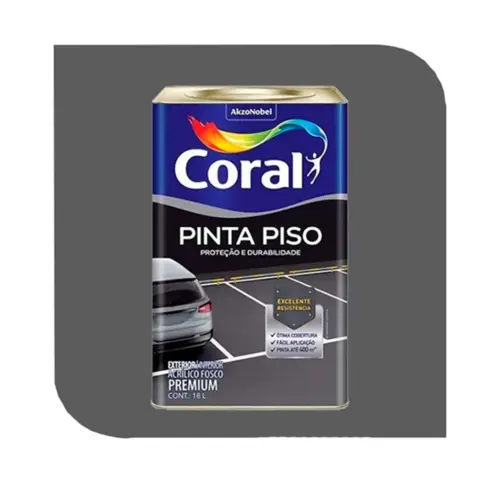 TINTA PINTA PISO 18L CINZA ESCURO CORAL
