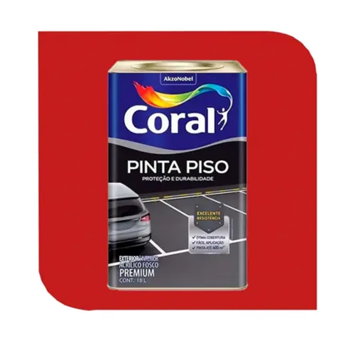 TINTA PINTA PISO 18L VERMELHO CORAL