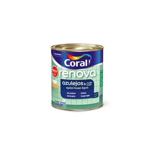 Tinta Renova Azulejo Epóxi Base Água Brilhante Branco 0,9L Coral