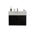 Toucador de Banheiro Mizar 60cm Branco/Preto Cerocha