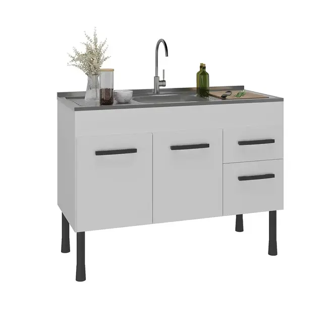 Gabinete de Cozinha Asteca 1,14m Branco Inove