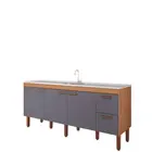 Gabinete de Cozinha Slim 1,94m Freijo/Titanium MGM