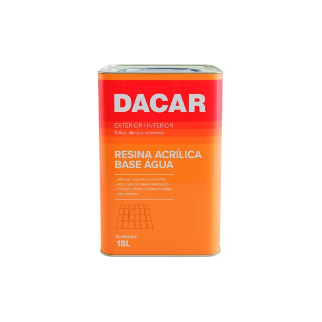 Resina Acrílica Incolor Base Agua 18 Litros Dacar