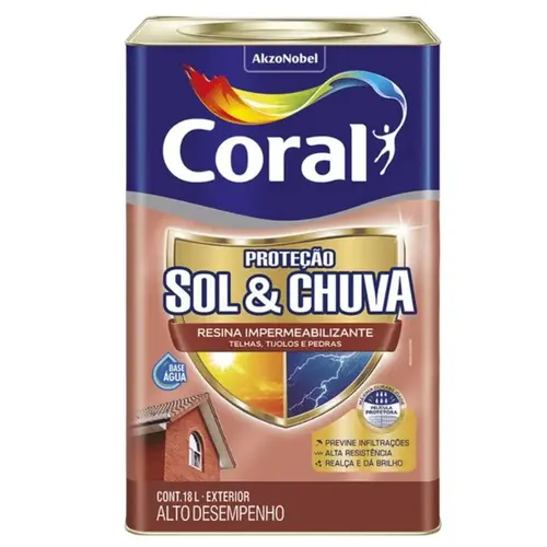 Resina Impermeabilizante Proteção Sol&Chuva 18L Incolor Coral