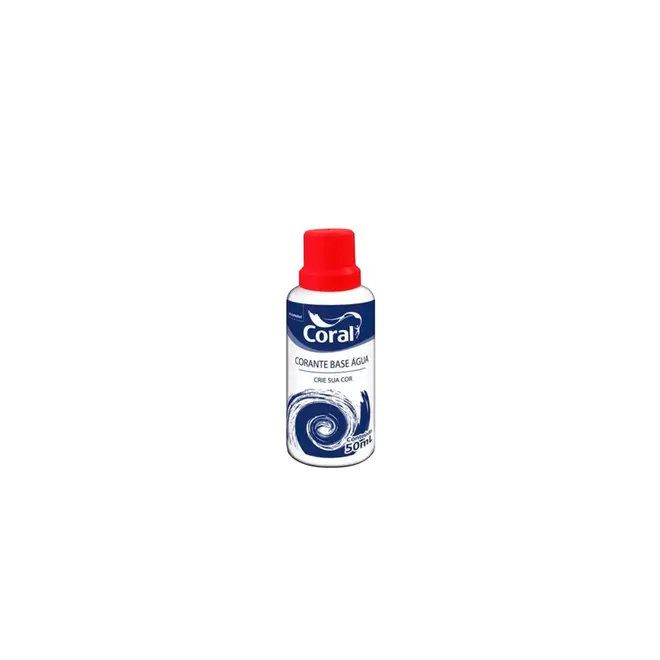 Corante Bisnaga Base Água 50ml Vermelho Coral