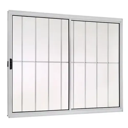 Janela de Correr 2 Folhas 100x150 Aluminio Brilhante Com Grade Proex
