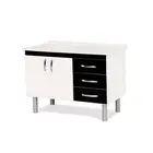 Gabinete de Cozinha Toquio 095Cm Preto/Branco Ajr